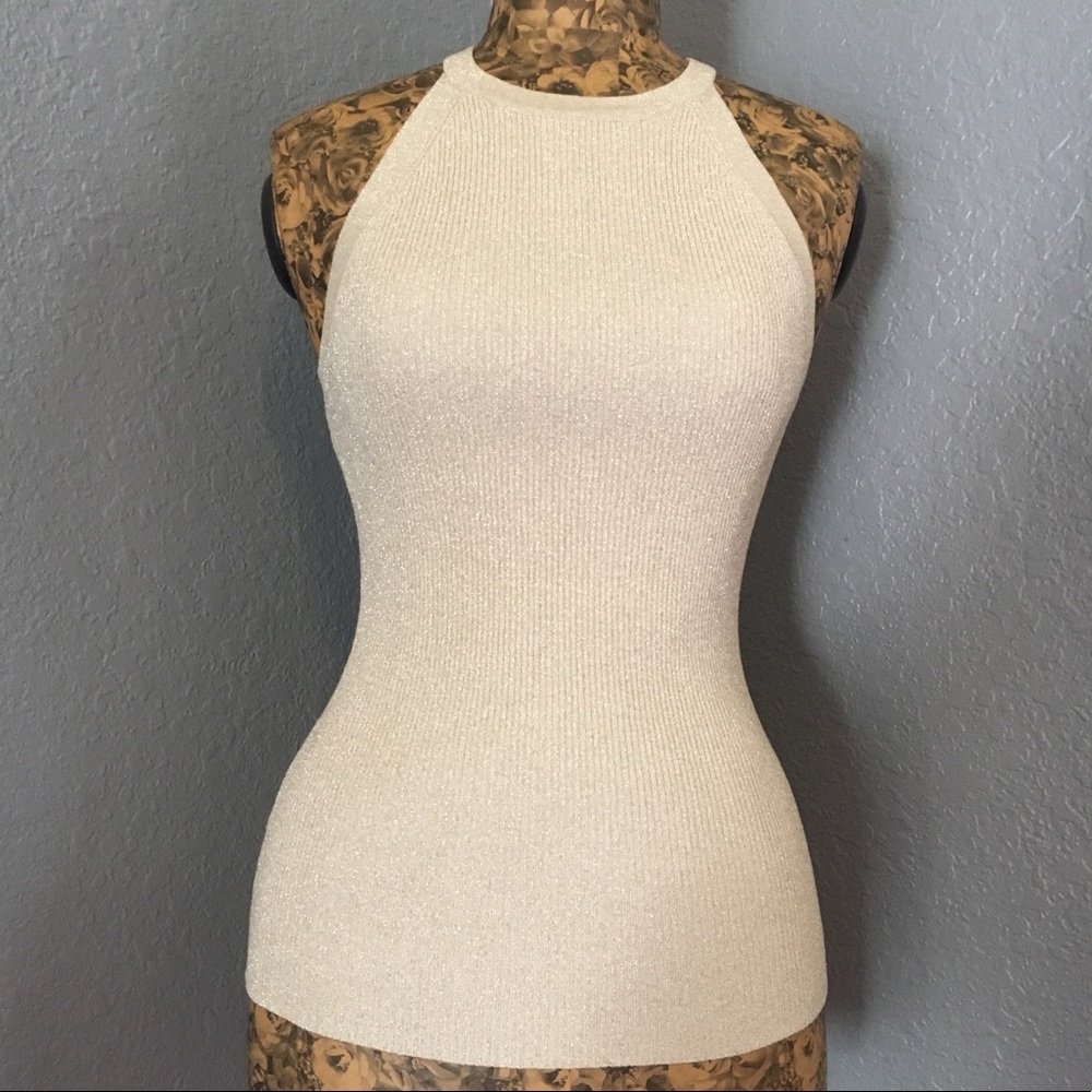 INC petite light gold tank shirt small